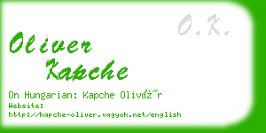 oliver kapche business card